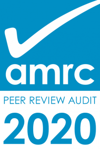 blue 2020 logo amrc peer review audit 2020