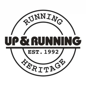 Up and Running logo black and white