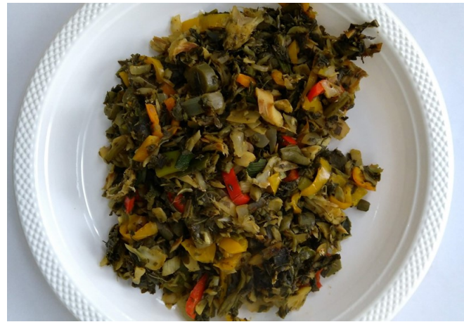 Image of caribbean callaloo and saltfish