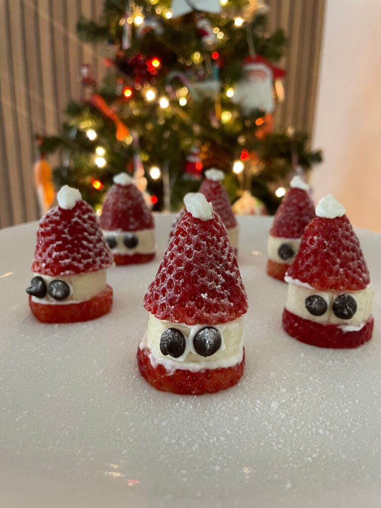 Festive Strawberry and Banana Santa's