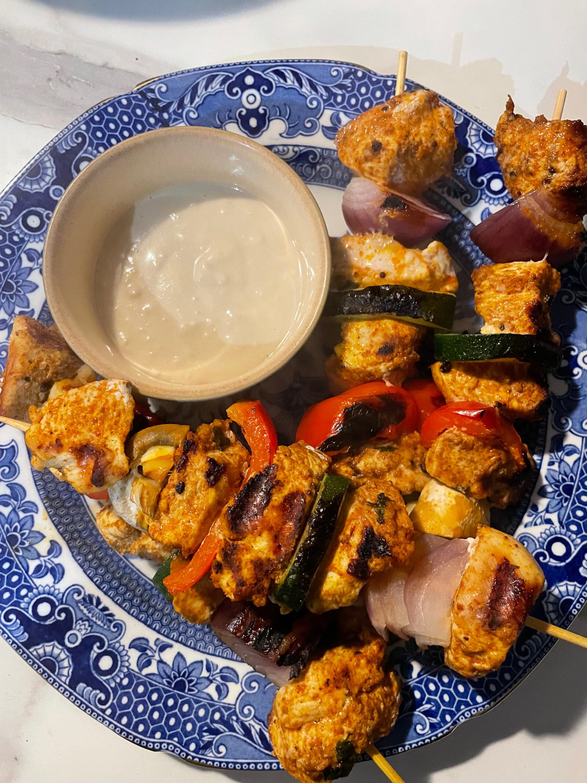 Grilled moroccan chicken skewers
