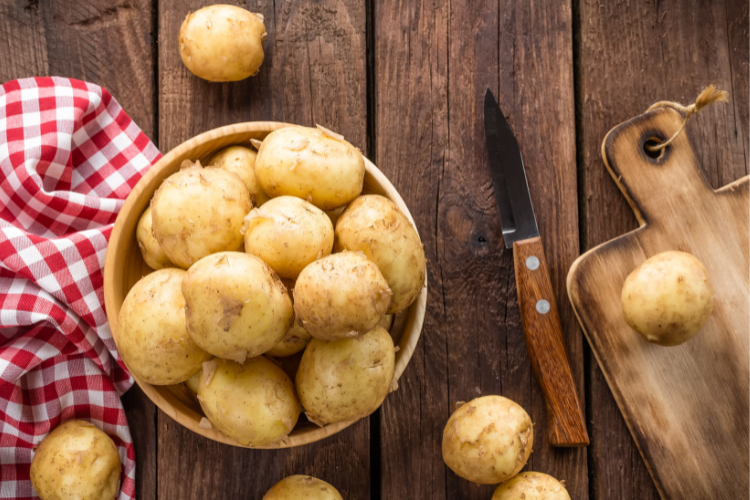 Soups 2 bowl full of boiled new potatoes