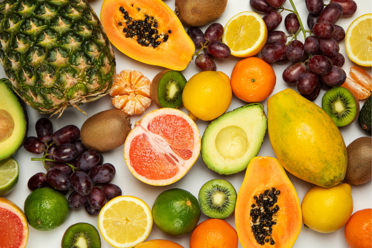 hidden sugars 4 exotic fruits display