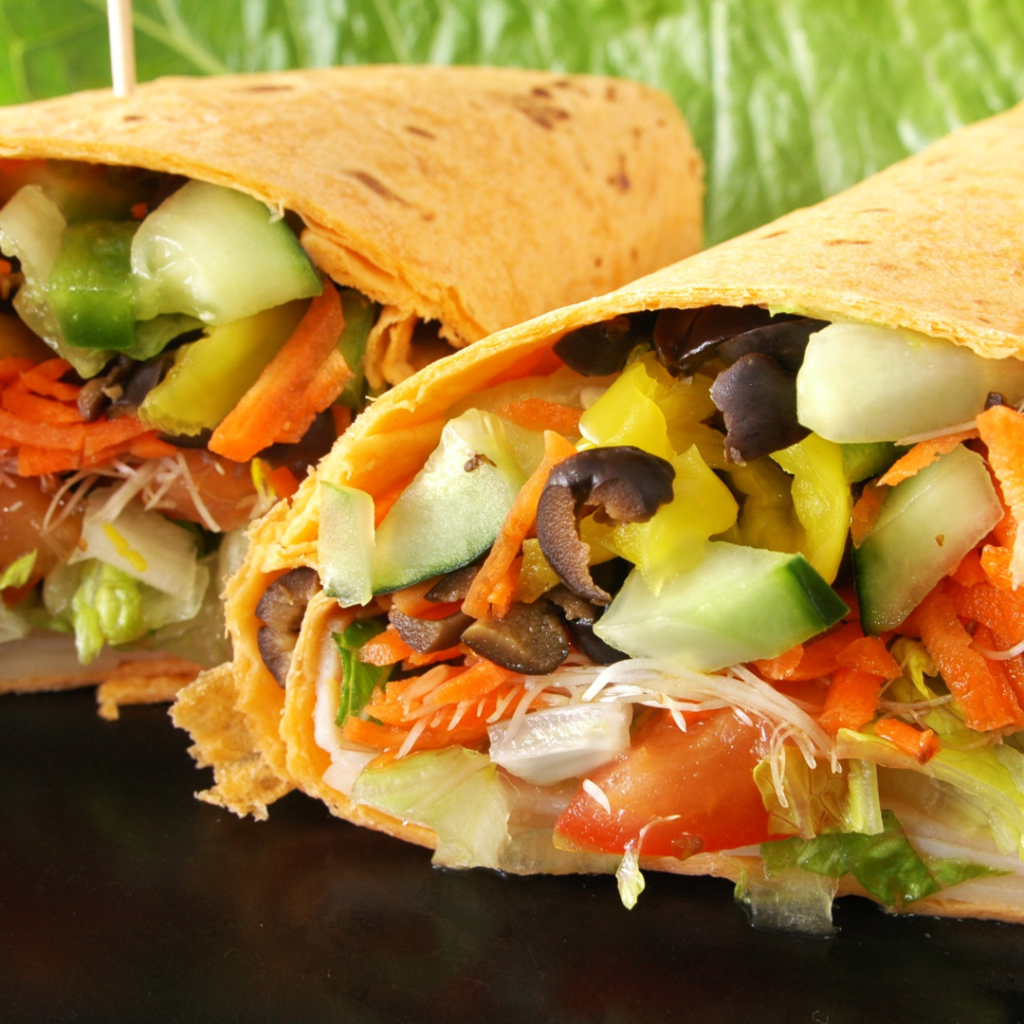 Veggie Wraps with Feta Cheese