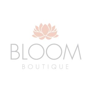 BB logo Bloom Boutique logo with a pink lotus flower