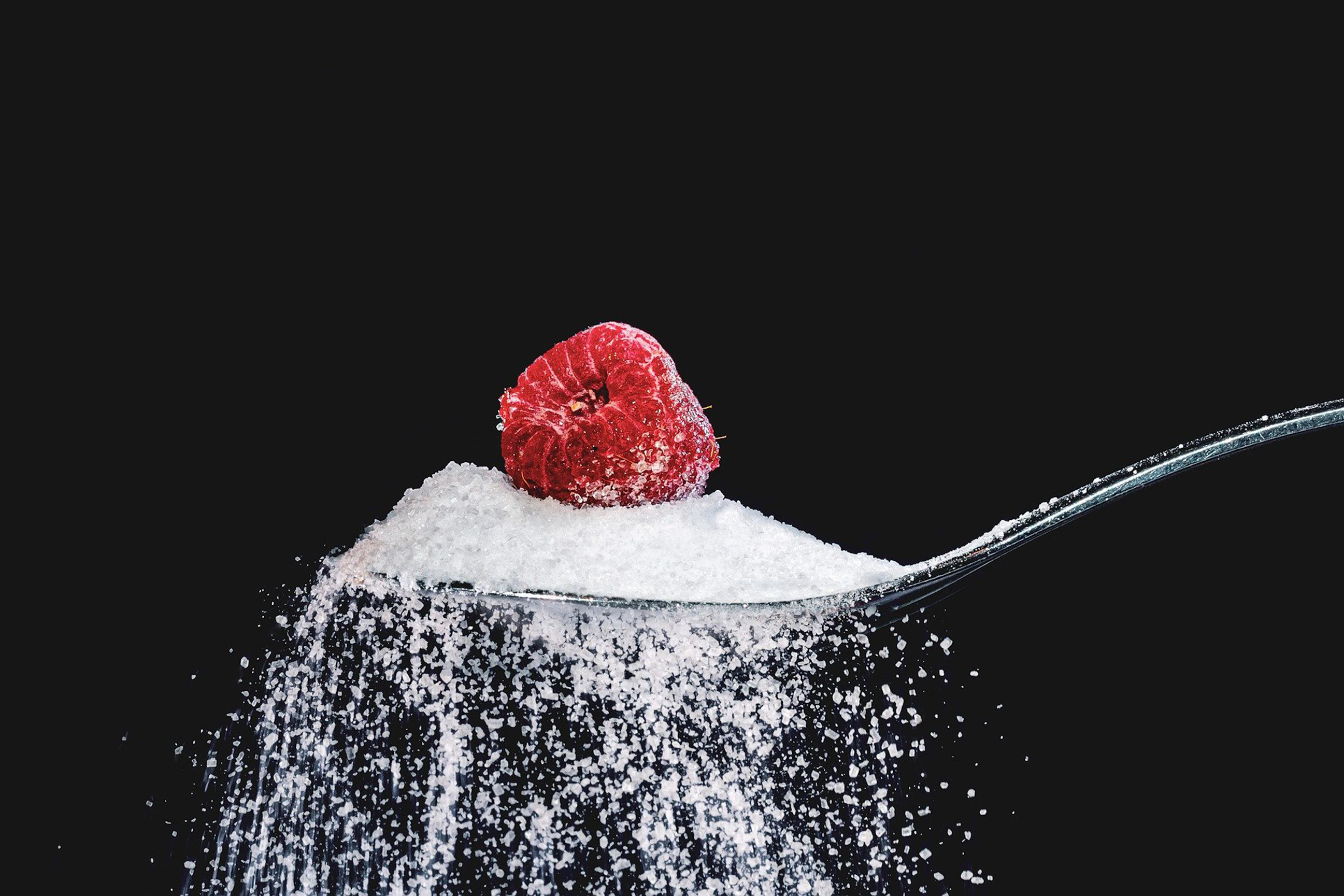 Healthy recipe 5 sugar and a raspberry