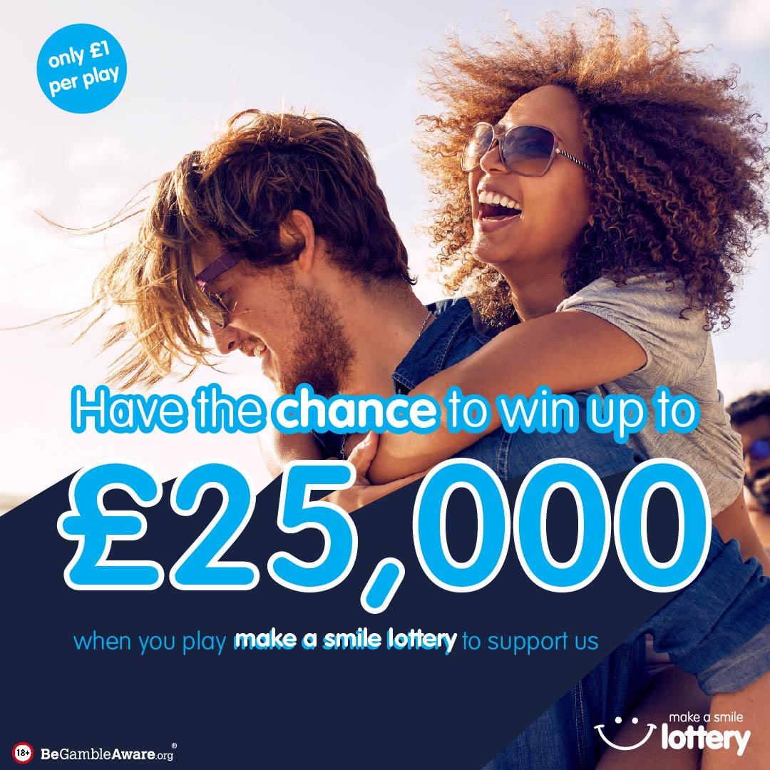 Woman getting a piggyback from a man. They're both laughing. Text reads: Have the chance to win up to £25,000
