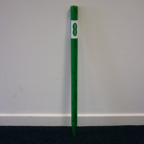 Untitled design (34) Signed green cricket stump with Specsavers logo