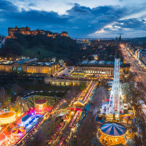 Untitled design (36) Aerial view of Edinburgh Christmas Market