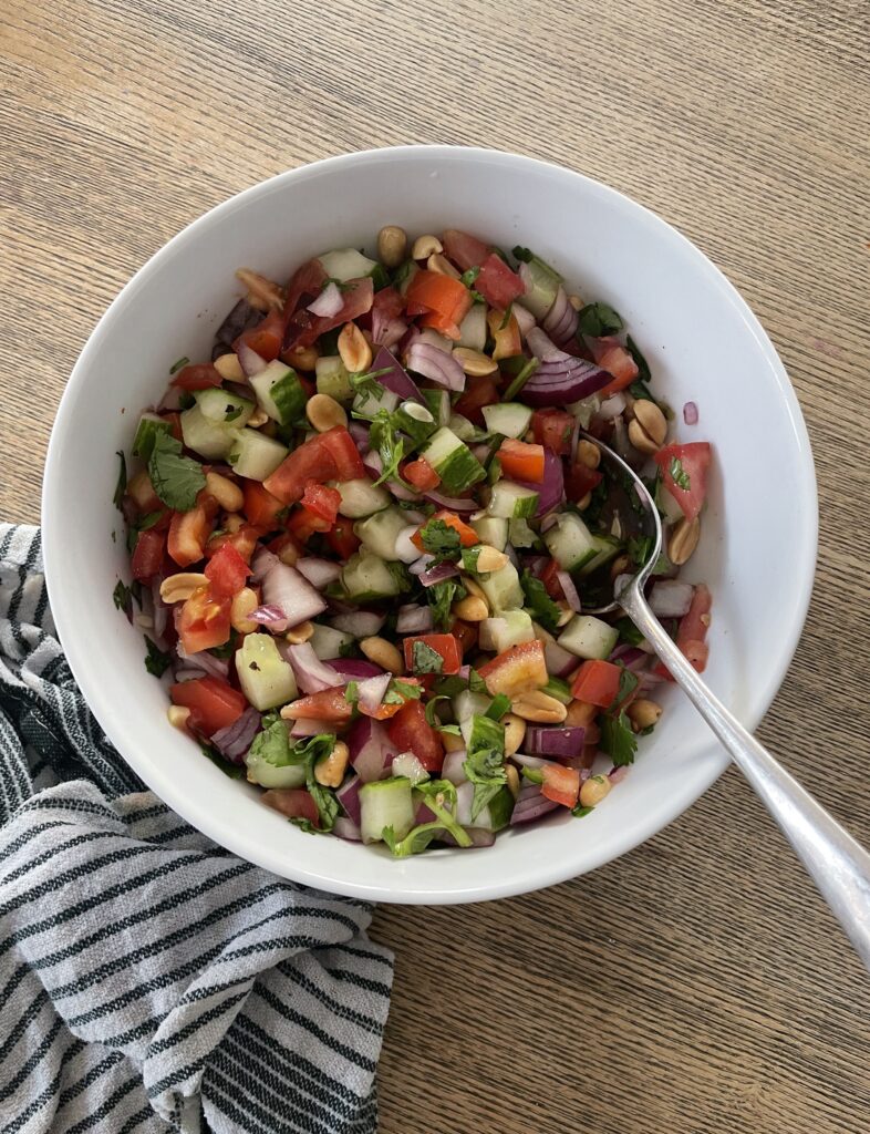 Bowl of peanut salad