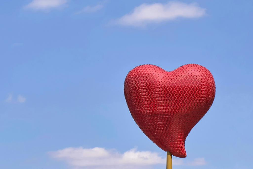 heart balloon in sky