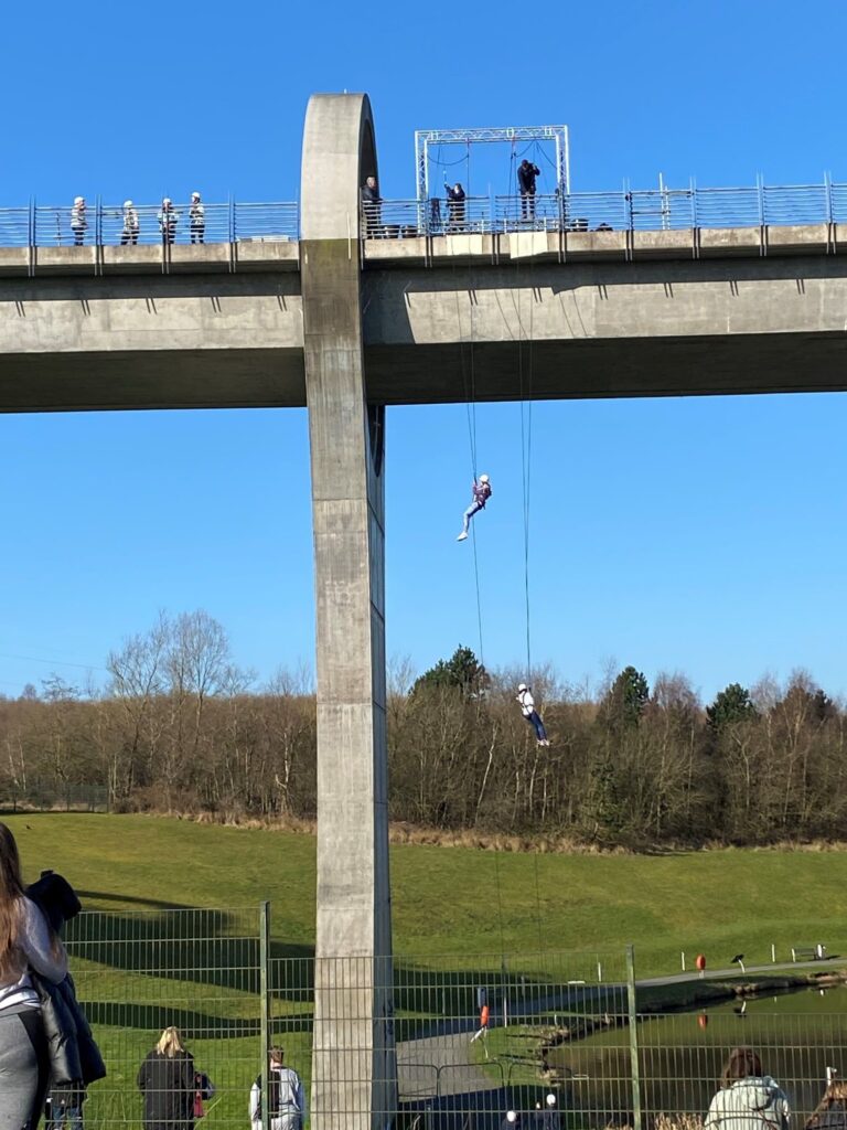 People abseiling on Falkirk Wheel