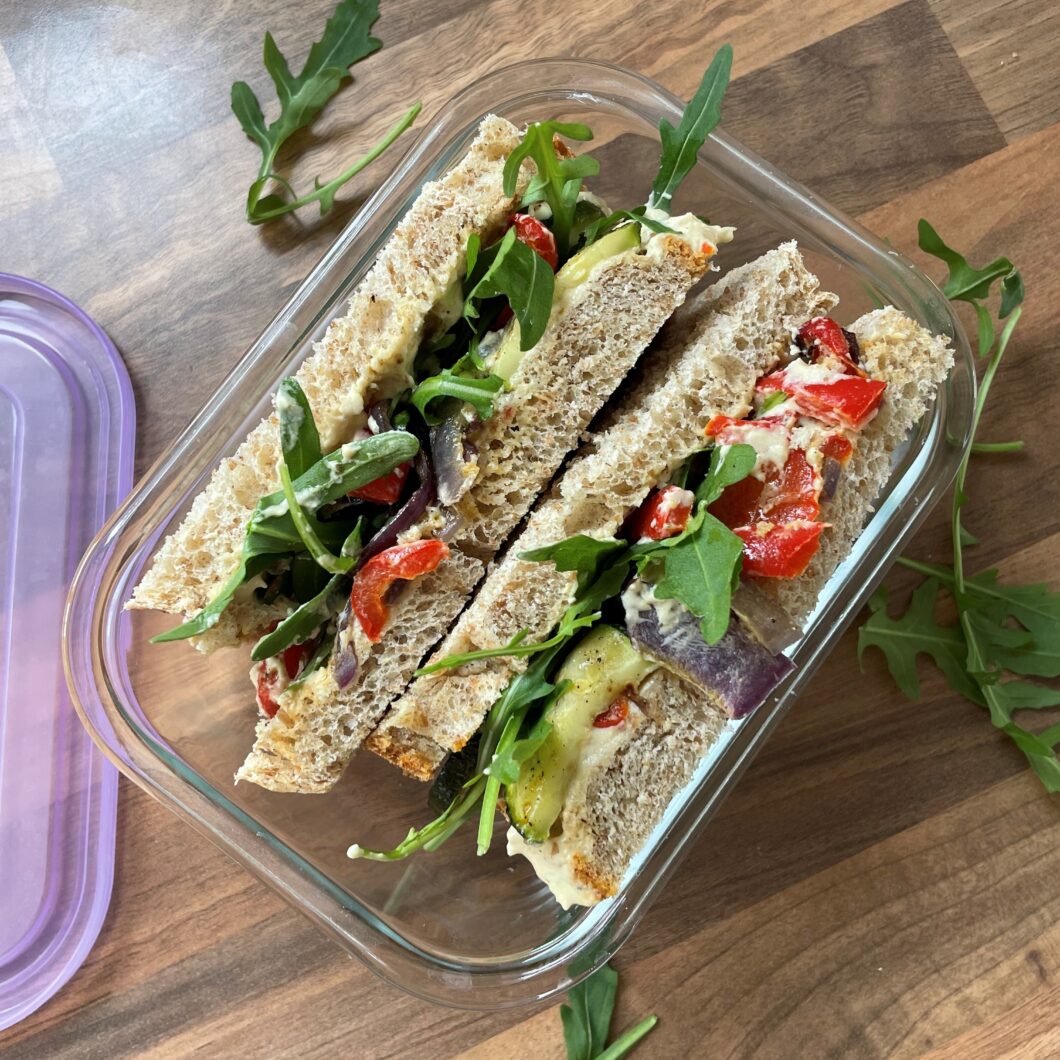 Roasted Veg & Hummus Sandwich