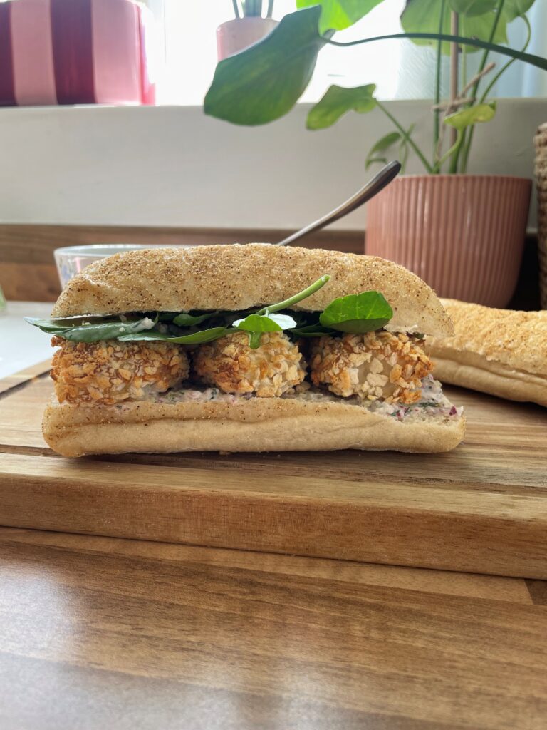 This recipe offers a lighter, heart-healthy twist on a classic favourite. Instead of traditional deep-fried fish fingers, the fish is lightly baked to reduce fat content, while still providing a crispy texture