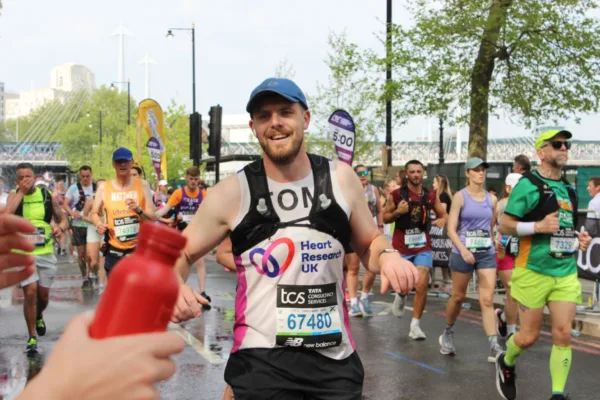 Tom running the London Marathon for Heart Research UK
