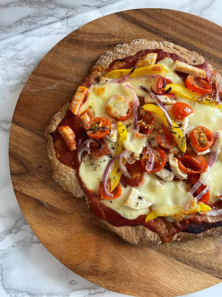 Chicken and veg pizza